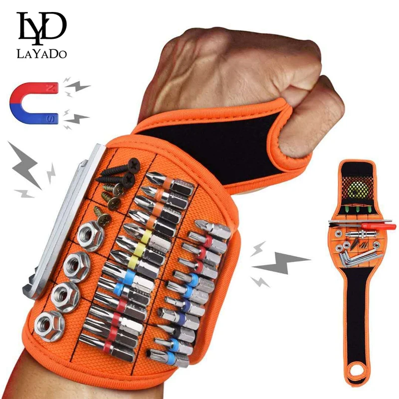 16 Magnetic WristBand Tools Bag Portable Strong Magnets Electrician Tool Storage Belt Screws Drill Holder Organize Repair Tools