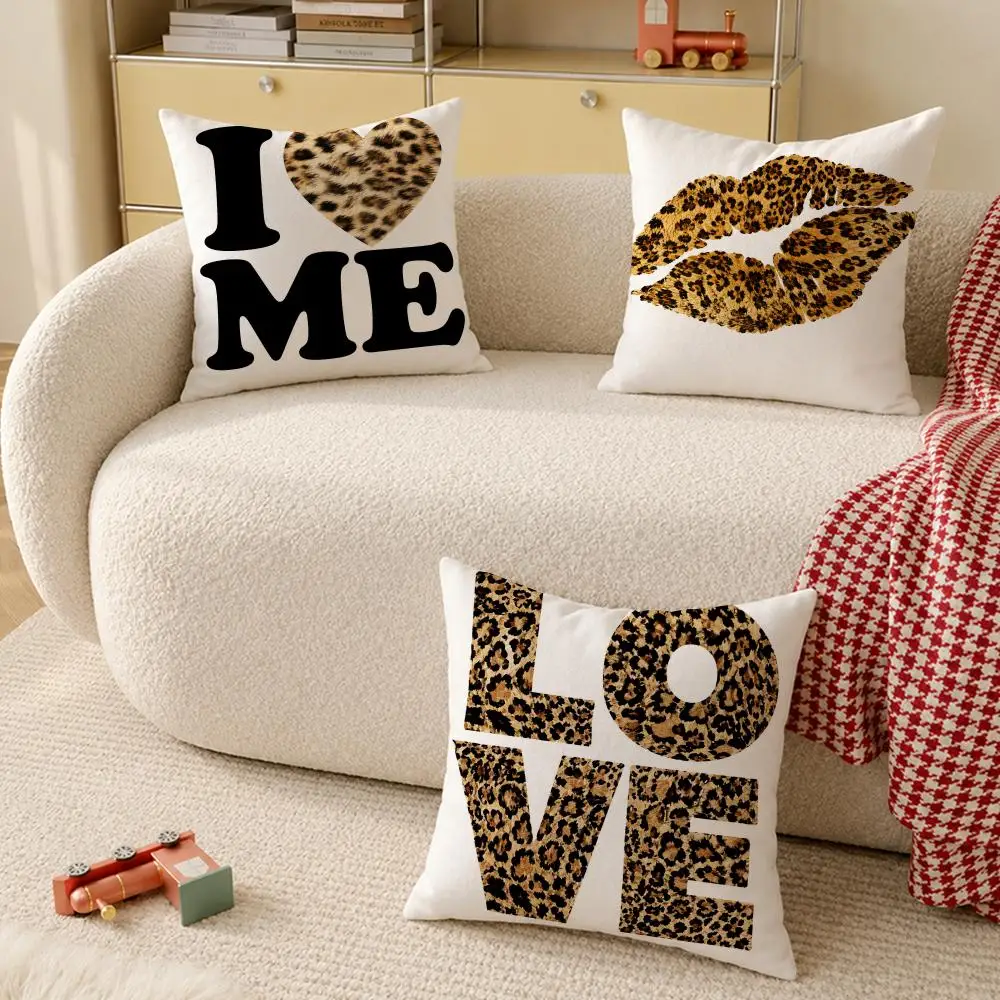para el hogar con estampado de leopardo Cushion Cover Pillow Cover Decorative Throw Couch Home Decor for Living Room Sofa