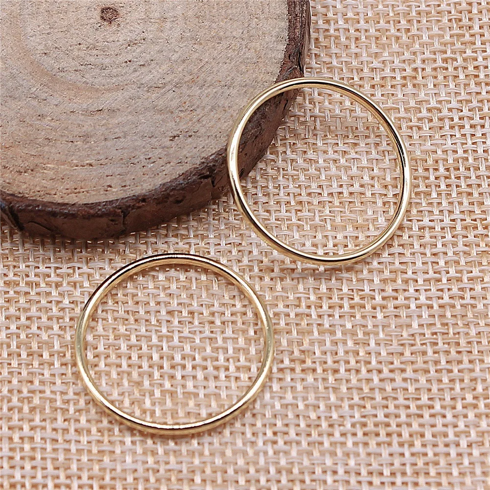 20pcs 25x25mm(0.98x0.98inch) Electrophoresis KC gold Circle Charms DIY Hand Crafts Jewelry Findings