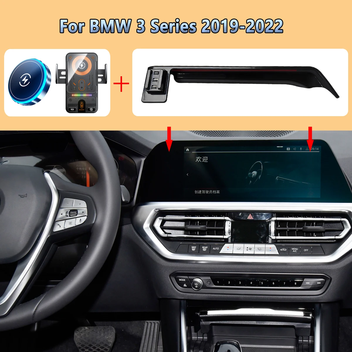 

Car Phone Screen Holder For BMW 3 Series 2019 2020 2021 2022 G20 Magnetic Wireless Charging Car phone Stand For MagSafe Mount