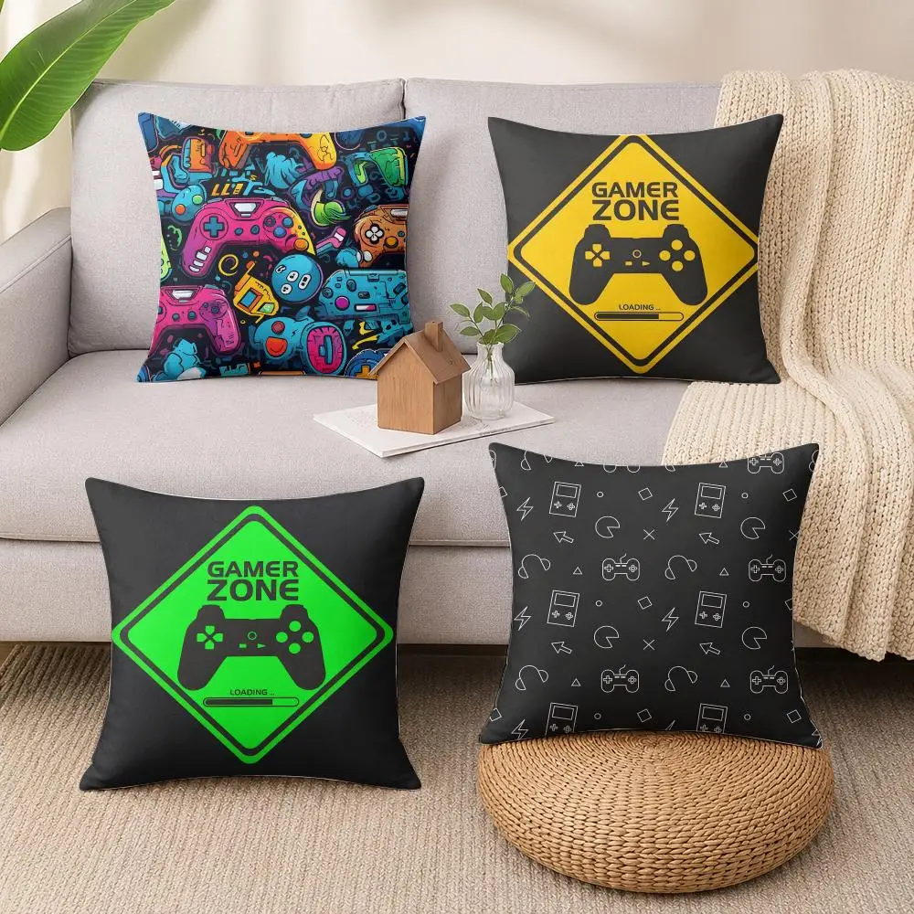 Game H-Handle Cushion Cover Luxury Soft Plush Short Fur Cushion Case Warm Cozy Sofa Bed Decorative Home