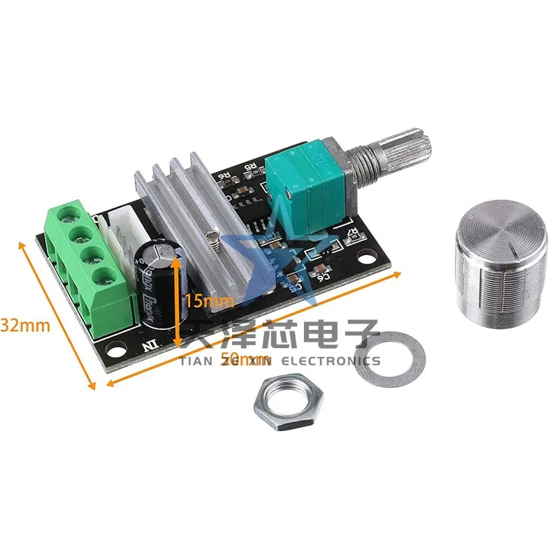 PWM DC Motor Speed Regulator com função de interruptor, frente e verso, novo produto, 6V, 12V, 24V, 3A