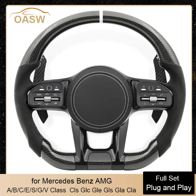 

Carbon Car Steering Wheel Assembly for Mercedes Benz AMG W204 W205 W213 W221 W222 A B C E S G V Cls Glc Gle Gls Gla Cla Glk Slc