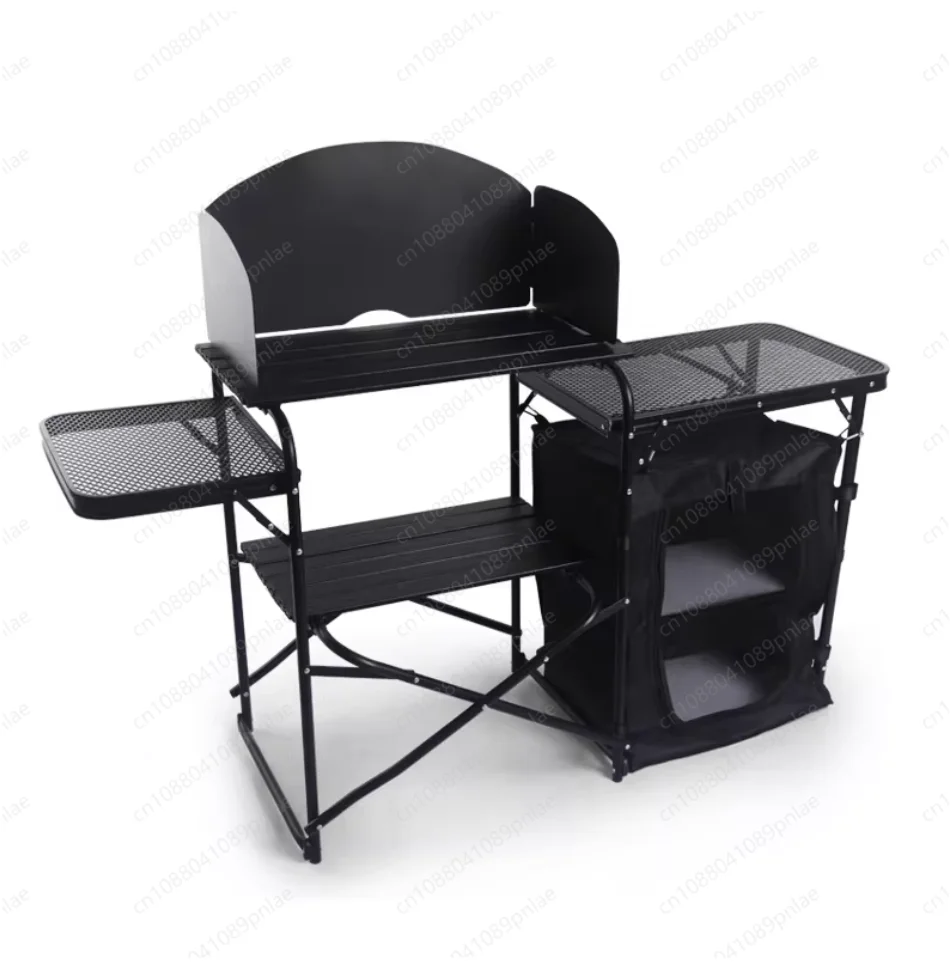 Outdoor Folding Table Aluminum Alloy, Mobile Kitchen Camping Set, Portable and Easy-to-install Stove