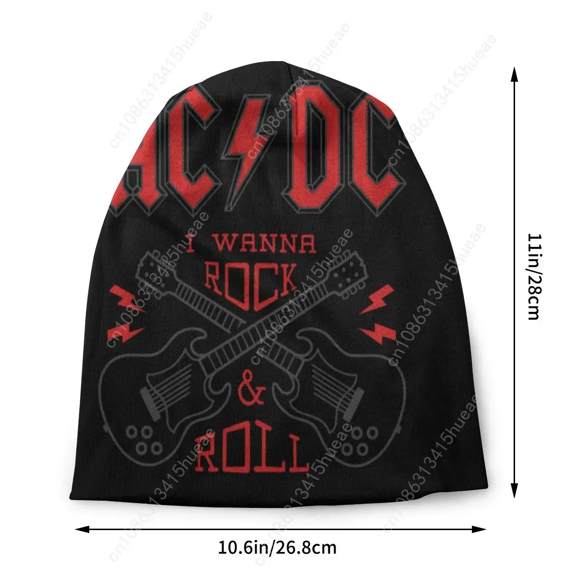 AC DC Mash Up Beanies Caps For Men Women Unisex Outdoor Winter Warm Knitted Hat Adult Rock Roll Band Bonnet Hats