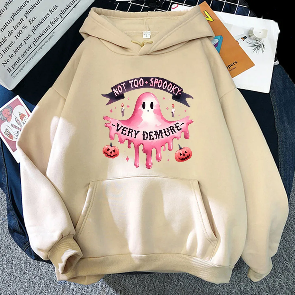 

Very Demure Letter Graphic Hoodie for Women Ghost Sweatshirt High Street Men Clothing Fashion Fleece Pullover Male Y2k Sudaderas