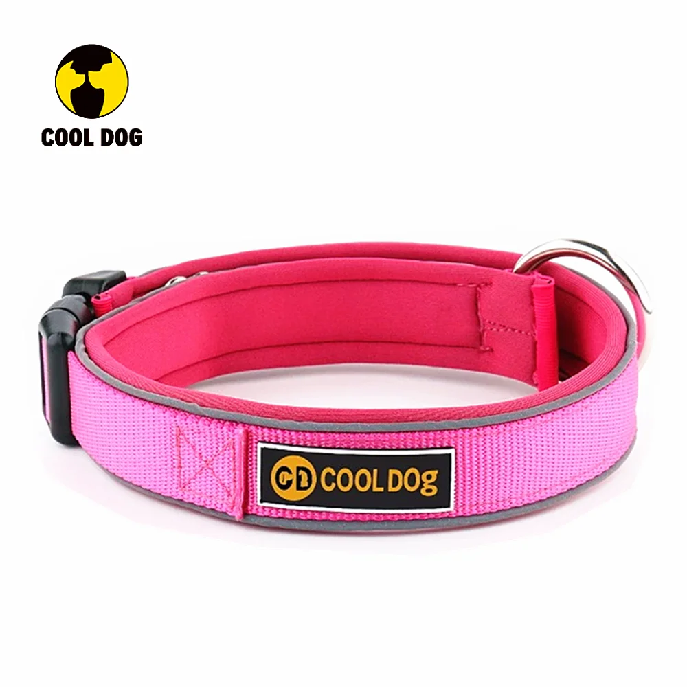 

Wholesale Nylon Dog Collar, Reflective Neoprene Padded, Custom Available