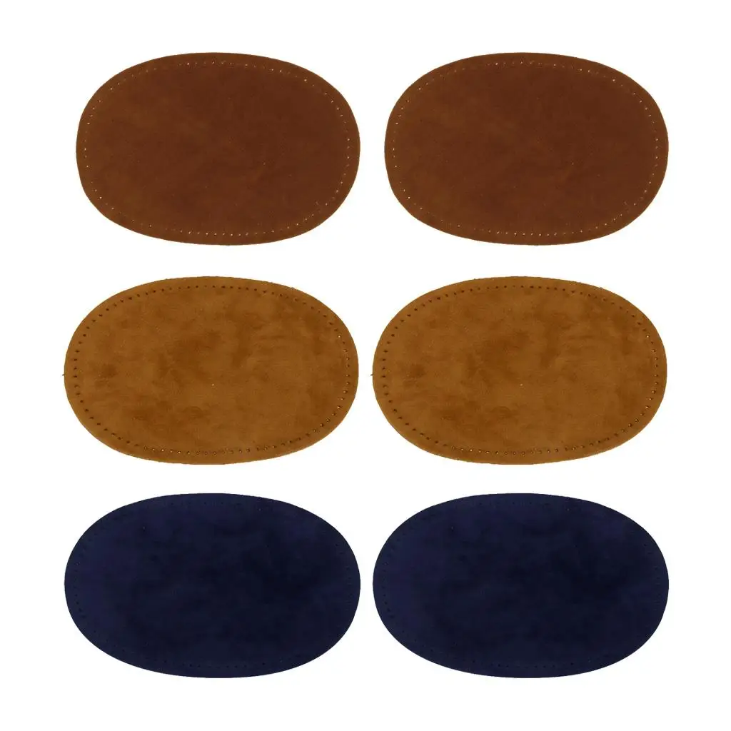 Pair of 3 Patches Fabric Patches for Clothing Jeans, Repair Kit, Suede Elbow Patches, Oval 5.51 x 3.54 inch