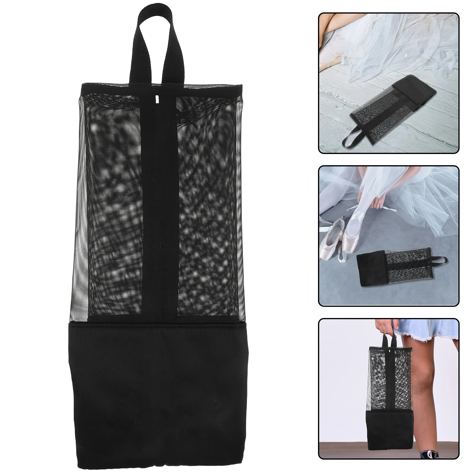 

Multipurpose Dance Shoe Women Breathable Mesh Storage With Zipper Durable Lightweight Travel Bag For Ballet Shoes - Shoe