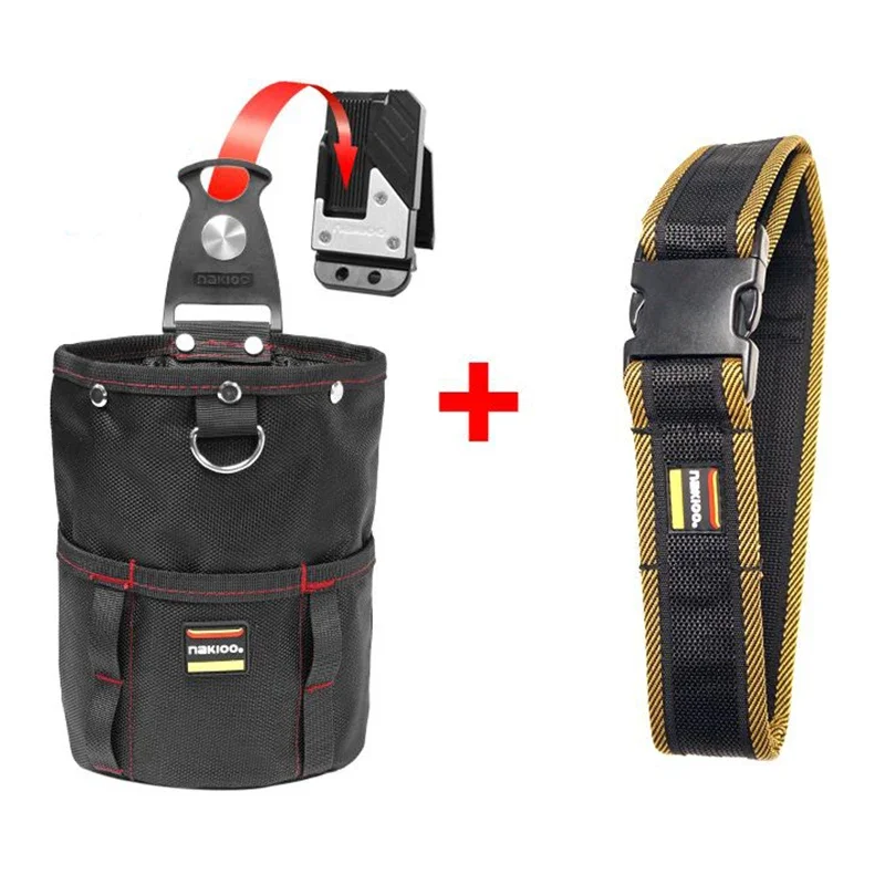 Multifunctional Tool Bag Professional Electrician Carpentry Toolkit Portable Complete Kit Repair Bag Reinforced Oxford Waist Bag
