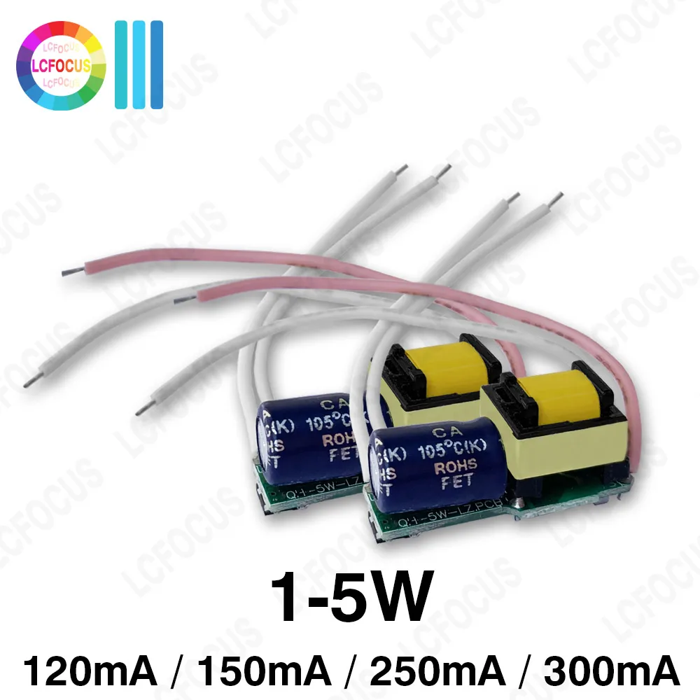 1W 2W 3W 4W 5W 120mA 150mA 250mA 300mA คงที่ LED driver 9-33V PCB Board ในตัวอะแดปเตอร์ไฟ Transformer