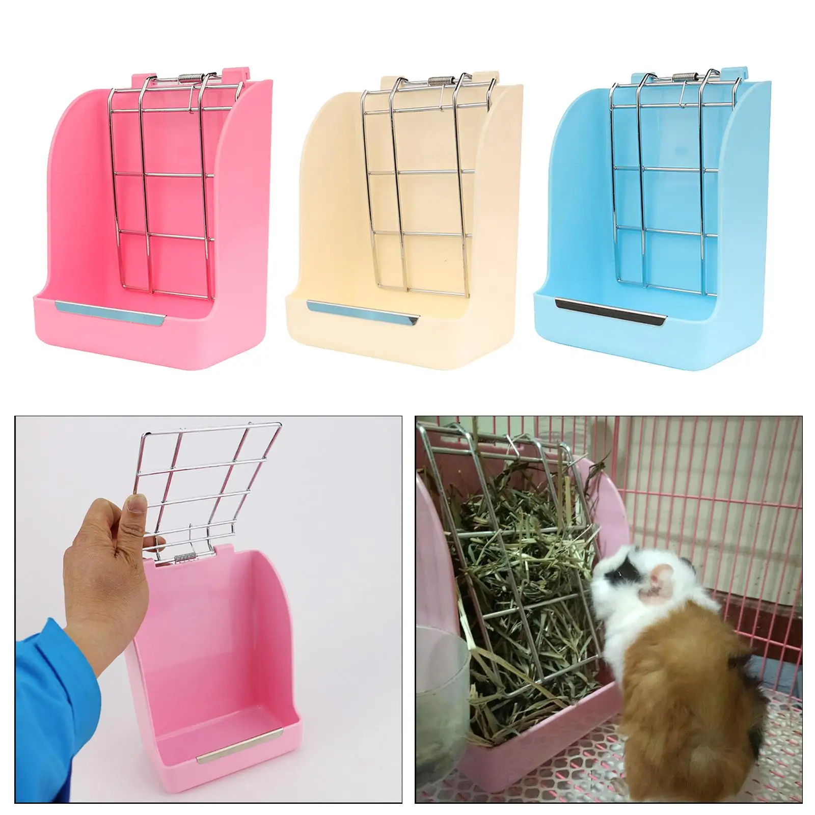 

Hanging Hay Rack Bowl Rabbit Feeder for Herbivore Guinea Pigs Hamsters