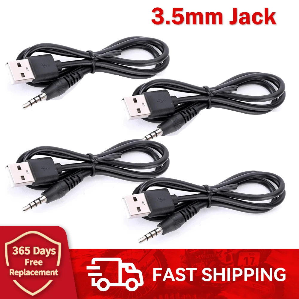 

1/4 Piece 3.5mm Jack USB Charging Cable For EJEAS V4C V6C FBIM Motorcycle Helmet Intercom Headset Accessories Vnetphone V6/V4PRO
