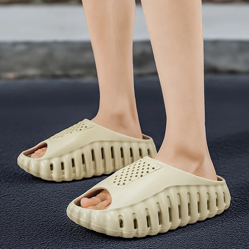 

Slippers EVA Material Anti-Slip Massaging Function Eco-Friendly Slippers Couple's Flat Sandals Comfortable Summer Home Shoes