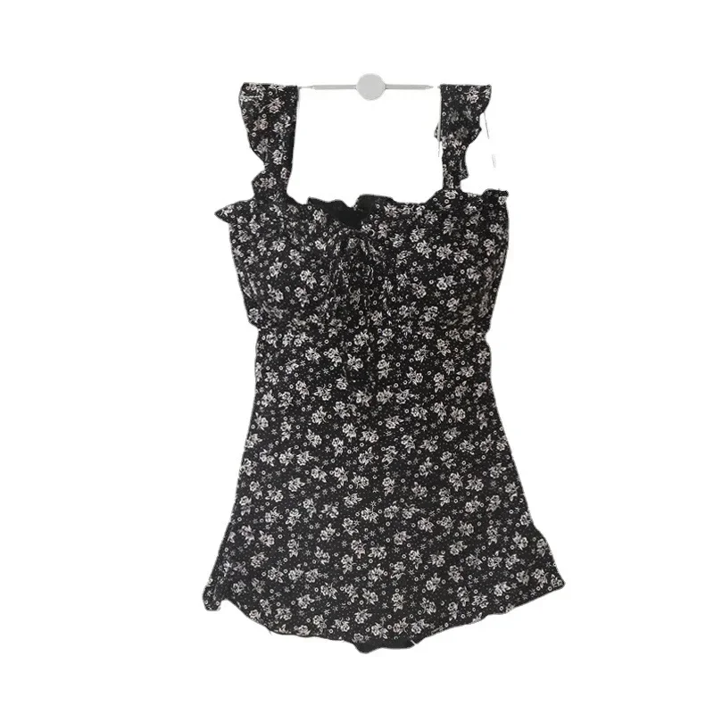 2022 Nieuwe Koreaanse Sexy Hoge Taille Badmode Vrouwen Print Eendelig Badpak Dames Dames Rugloze Monokini Badpak Zwemkleding