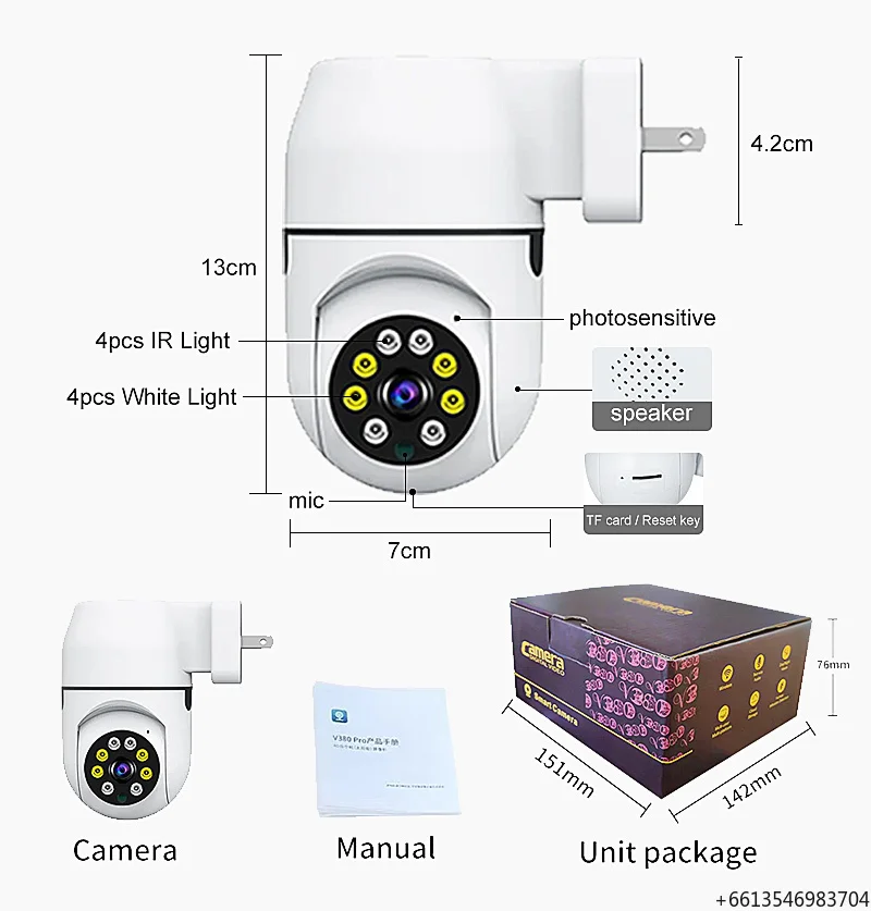 Surveillance Camera Home Security Solar IP Network  Monitoring Camera Wireless WiFi Plug-in HD Battery Camera