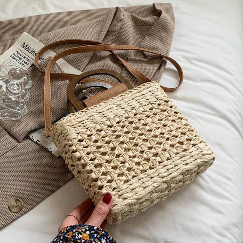 

Luxury Women's Shoulder Handbag Weaving Straw Beach Bags Fashion Summer Female Handbags Large Capacity Crossbody Evening Bag