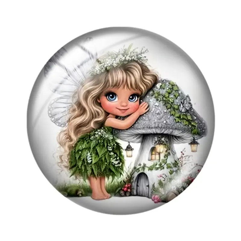 Creative Fairy Elves 12/18/20/25mm glass cabochon  bracelet pendant rings for jewelry demo earrings back Making findings