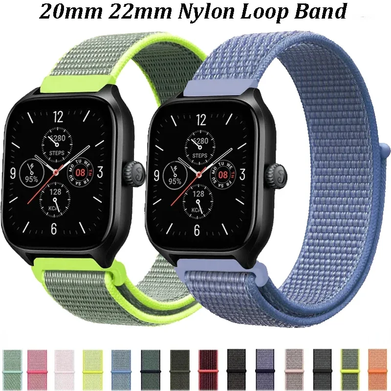 20 مللي متر 22 مللي متر النايلون حلقة الفرقة ل Amazfit GTS/GTR 4-3/Helio/Bip 6/5 مريحة تنفس معصمه ل Amazift التوازن 2/1 Correa #1