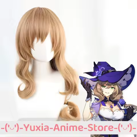 Genshin Impact Lisa Cosplay Wig Anime Game Roleplay Party Costume Prop Synthetic Hair Heat Resistant Fiber