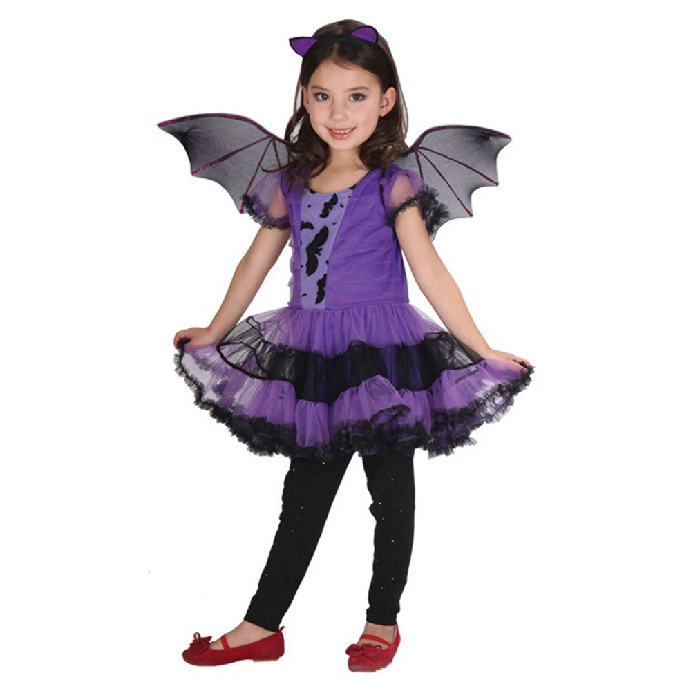 ハロウィン魔女吸血鬼コウモリ女の赤ちゃんコスチューム子供コスプレプリンセスドレスドレスアップカーニバルパーティー服ヘッドバンド付き