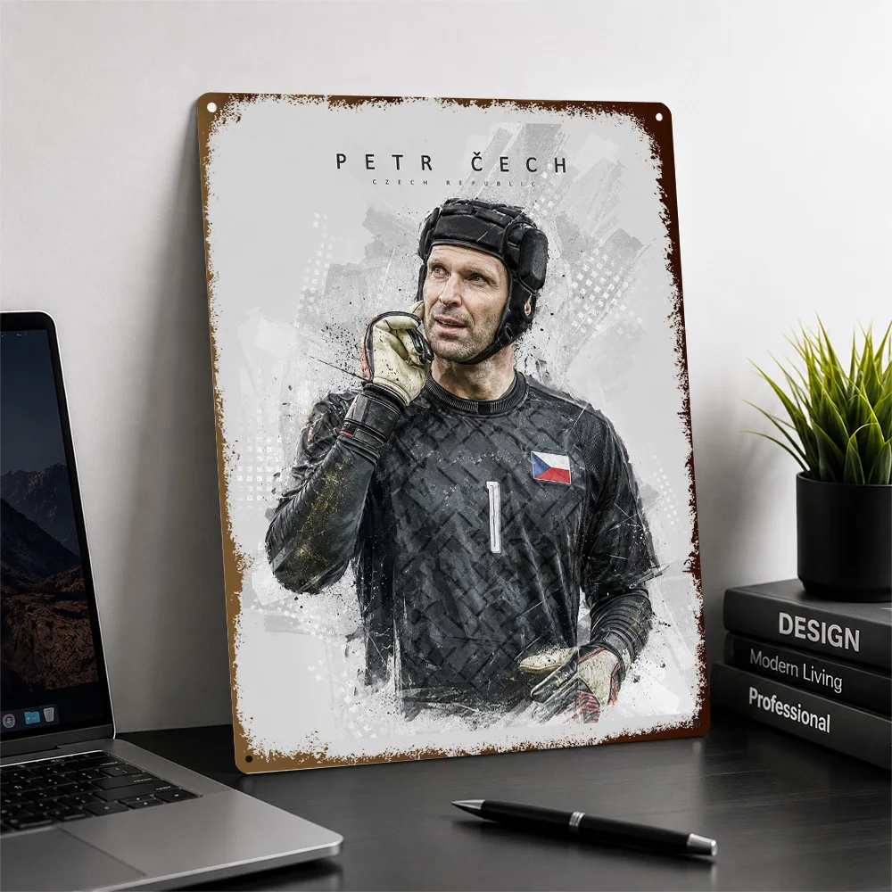 Petr Čech Football Printed Poster Customized Metal Sign Stadium Legend Tribute Wall Art Perfect For Club Followers In Home Gym
