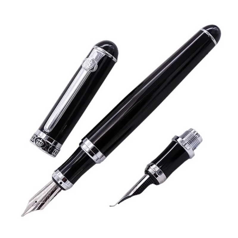

A+ Duke D2 Black Metal Fountain Pen 1PC Calligraphy Bent Nib Writing Set for Gift