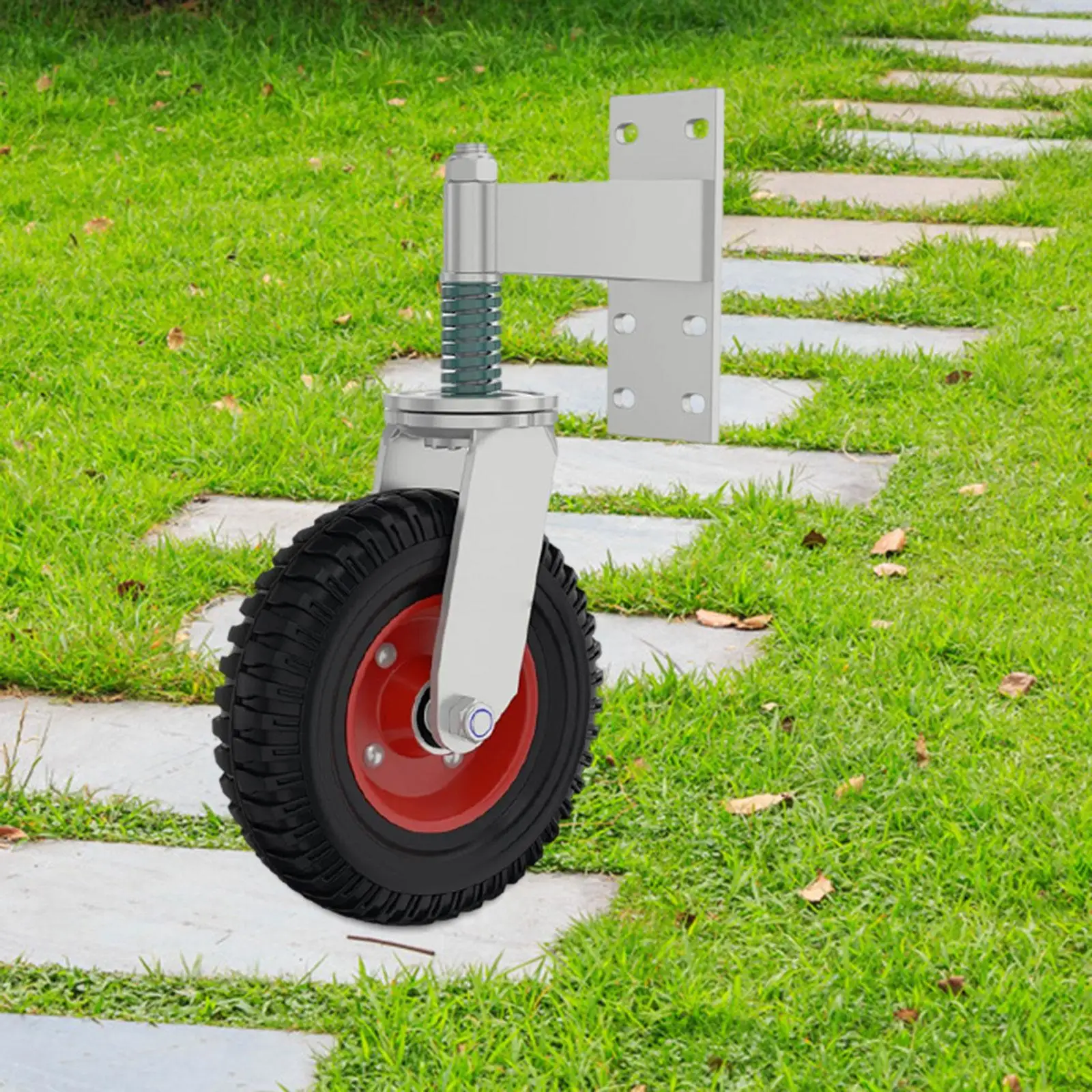 Spring Loaded Gate Caster Heavy Duty Spring Shock Absorption Gate Wheel for Metal Gates Fence Gates Outdoor Gates Wooden Gates