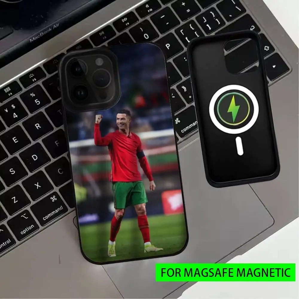 حافظة هاتف Footballstar R-Ronaldo Cool CR7 لهاتف iPhone17,16,15,14,13,12,11 Plus، Pro Max Magnetic للشحن اللاسلكي Magsafe
