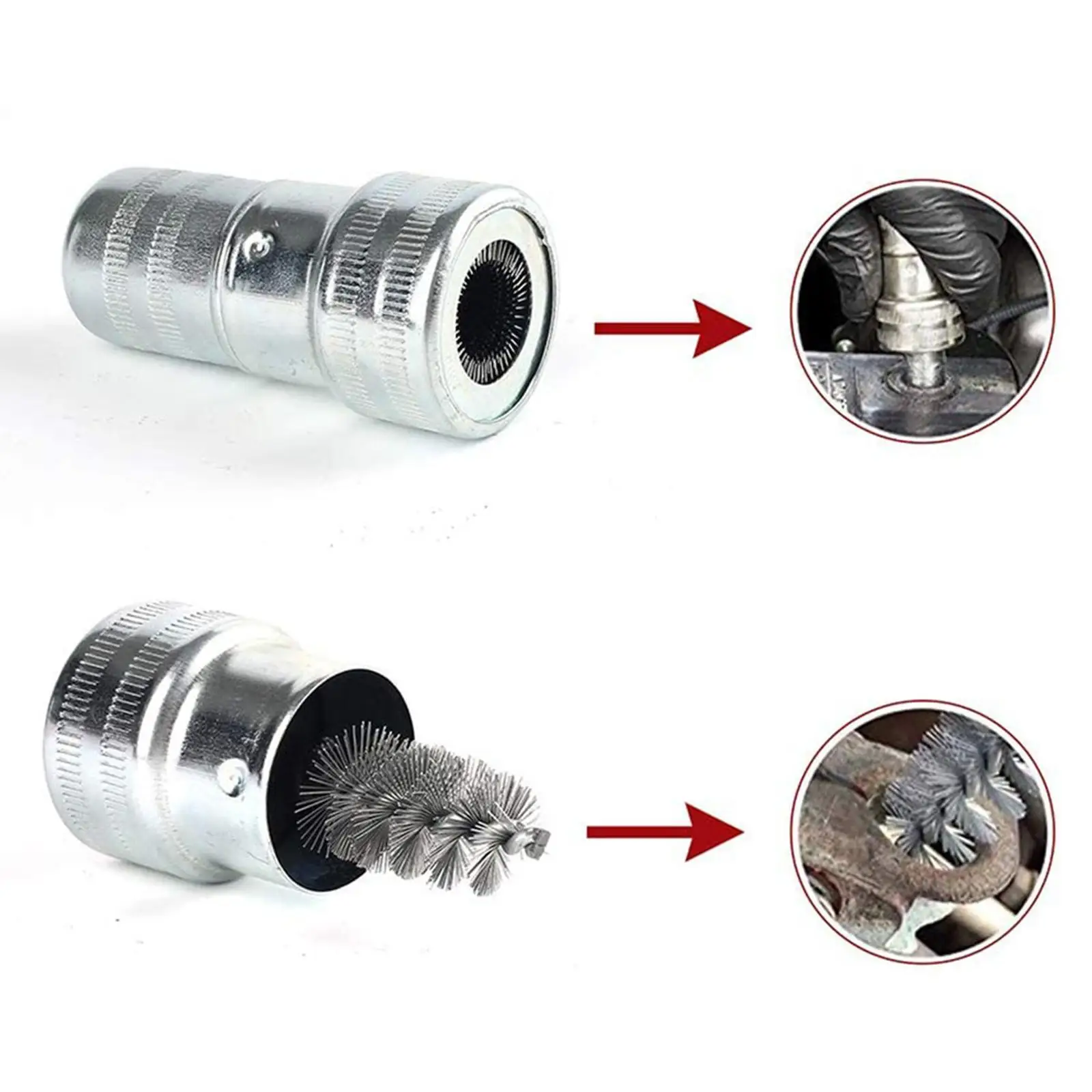 Brosse de nettoyage pour bornes de batterie automobile avec rondelles colorées anti-corrosion pour l'entretien des fils et câbles
