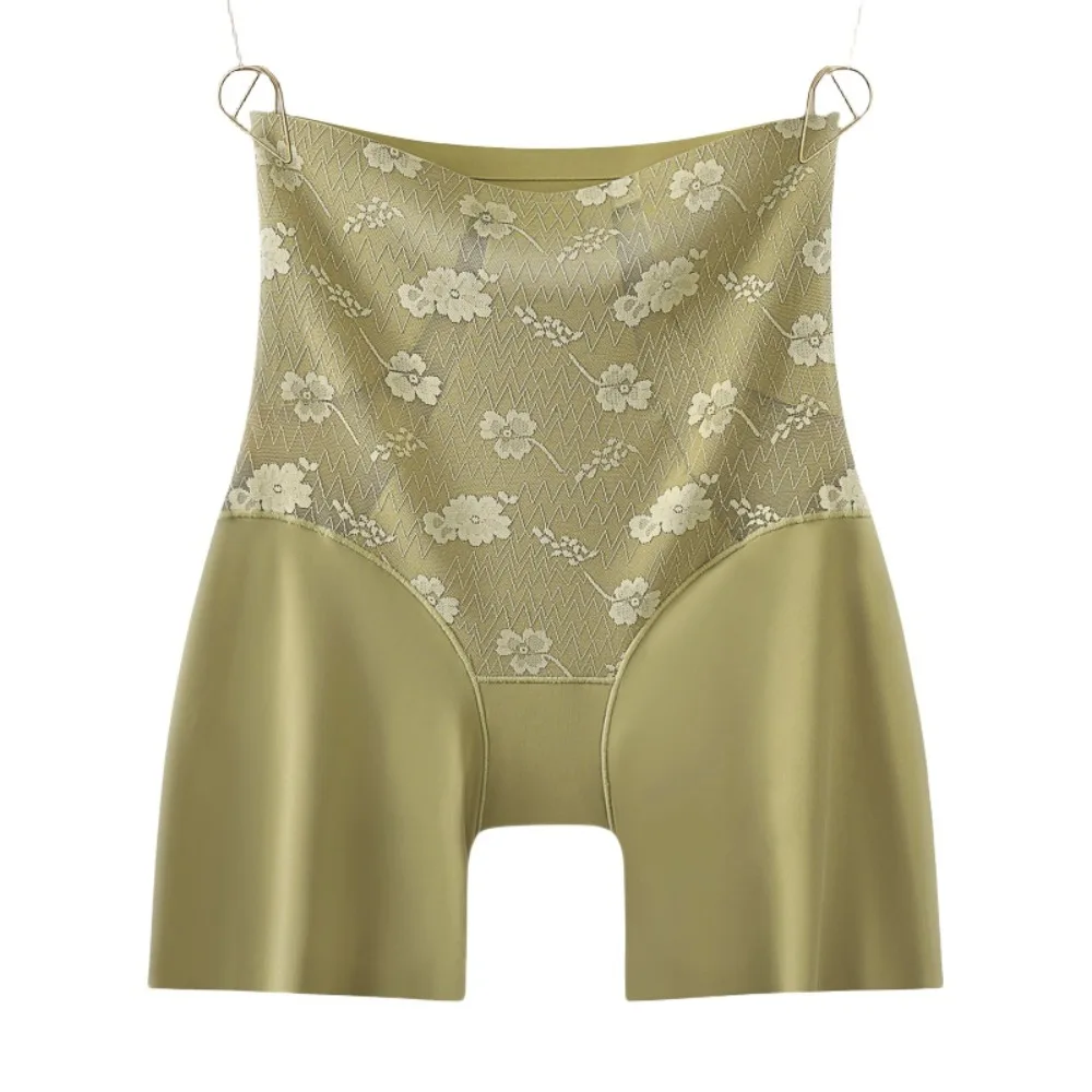 

High Waist Postpartum Body Shaper Large Size Flowers Seamless Underpants Panties Waist Trainer Satin Butt Lifter Briefs Women