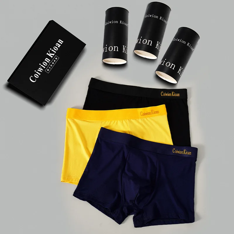 

3 подарочные коробки мужских трусов-боксеров из модала с технологией магнитной терморегуляции, дышащие и влагоотводящие, размеры L-4XL