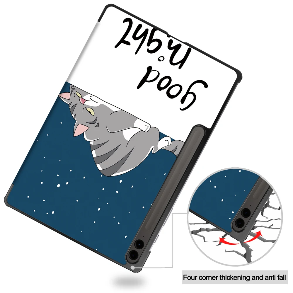 

Чехлы для планшета Samsung Galaxy Tab S9 FE Plus FE+ 5G X510 X516B X610 X616B, чехол из искусственной кожи, подставка для автоматического сна, жесткий корпус из поликарбоната