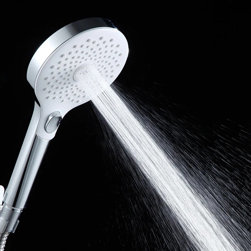 Liquid silicone three function button hand spray showerhead, pressurized water-saving showerhead, showerhead shower