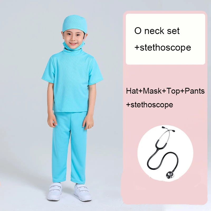 Uniforme génératrice pour enfants, médecin, infirmière, chemise de travail, pantalon, manteau trempé, costume de cosplay pour garçons et filles, fête d'Halloween, anniversaire