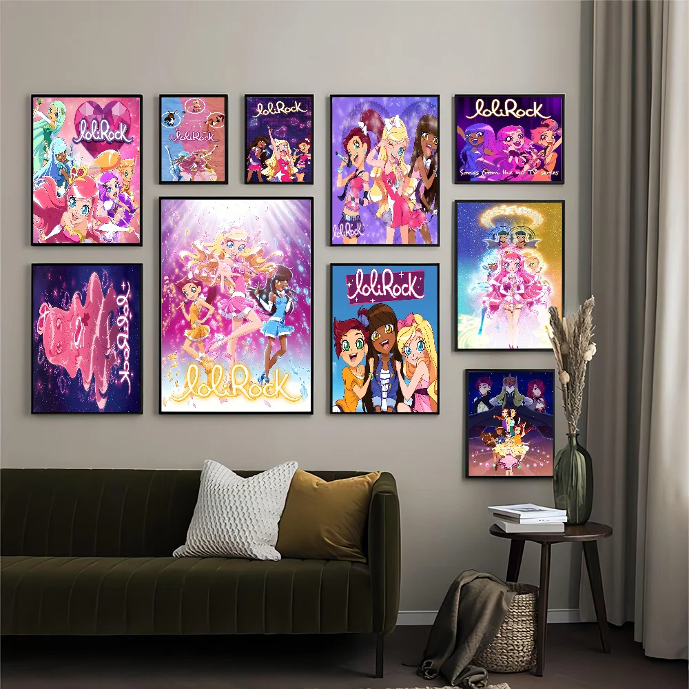

LoliRock Cartoon Anime Posters Sticky HD Quality Wall Art Retro Posters For Home Kawaii Room Decor