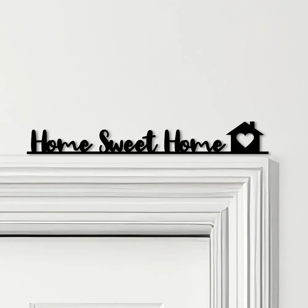 CIFBUY Sweet Home Metal Wall Art Iron Sculpture Rust Proof Inspirational Quote Theme Indoor Outdoor Home Decor Hanging Gift
