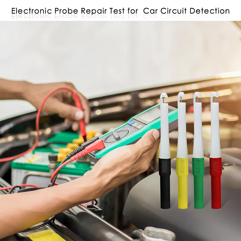Multímetro traseiro sonda traseira detecção de veículo isolamento não destrutivo ponta da sonda de punção 2022 mais recente design de rosca 30v