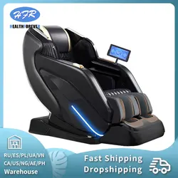 2024 New Arrival Luxury Full Body 4D AI Voice Controlled Electric Sofa Zero Gravity SL-Track Massage Chair Shiatsu Leather Neck