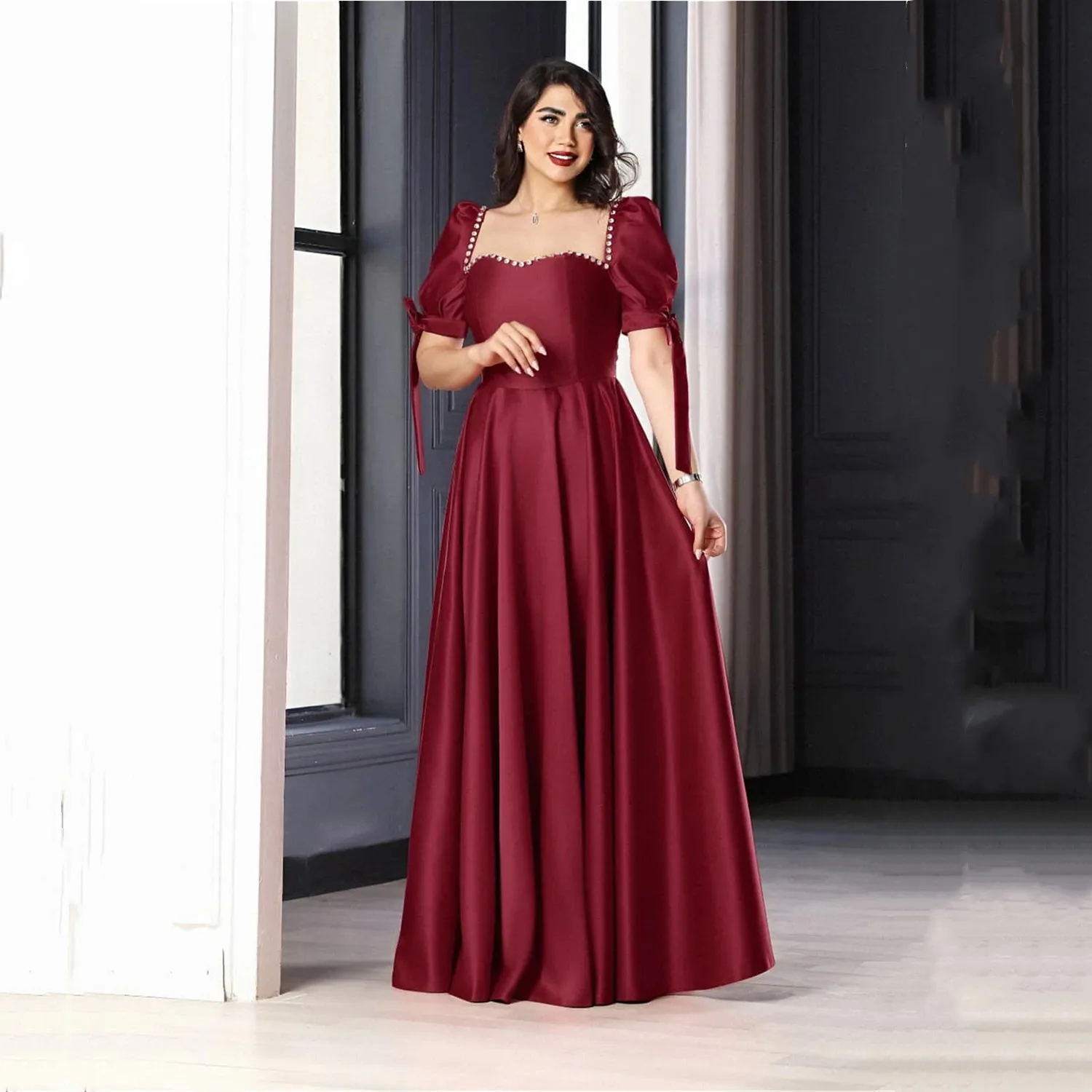 

Aileen Пром платья для особых случаев Элегантные вечерние платья по индивидуальному заказу 2025 Vestidos De Noche с квадратным вырезом فساتين سهرة