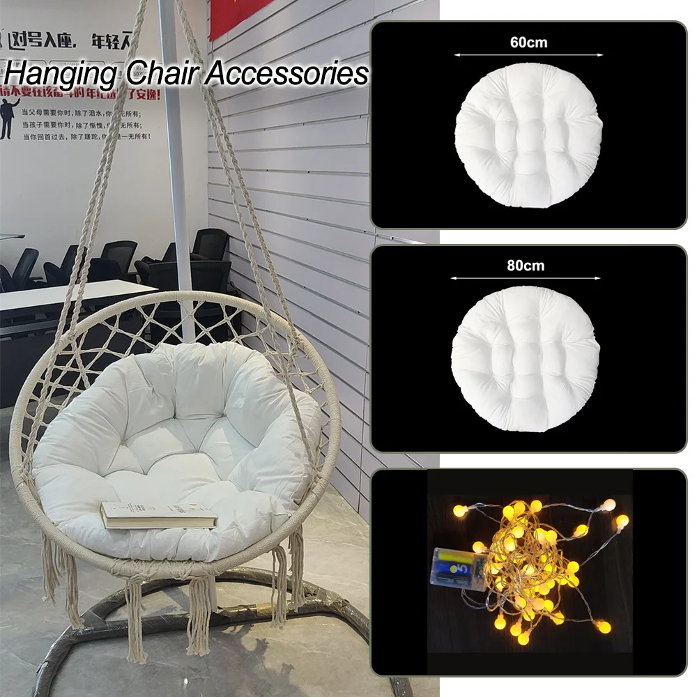 Round Cotton Chair Seat Cushion Pad for Home Office Booster Dinning Garden Armchair and Hanging Chair Thick Cushion