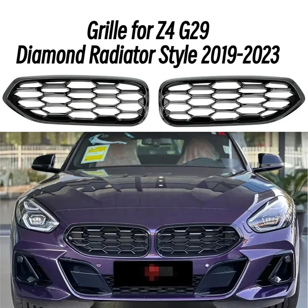 

Z4 G29 Grille Diamond Radiator Style Front Bumper Mesh Grill Hood for BMW Z4 2019 2020 2021 2022 2023