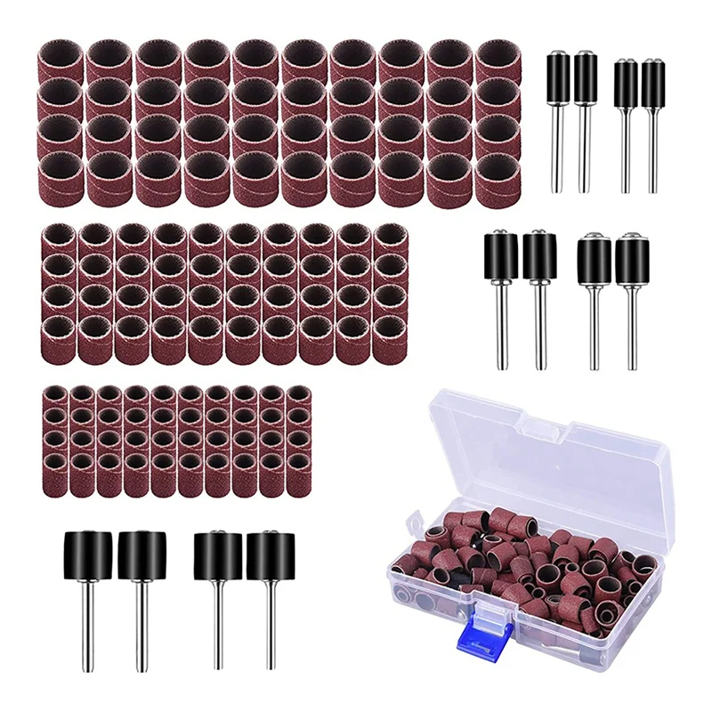 

SEWS-132 Pieces Sanding Drum Set,120 Pieces Aluminum Oxide 120Grit Drum Sander Sanding Sleeves And 12 Pieces Drum Mandrels