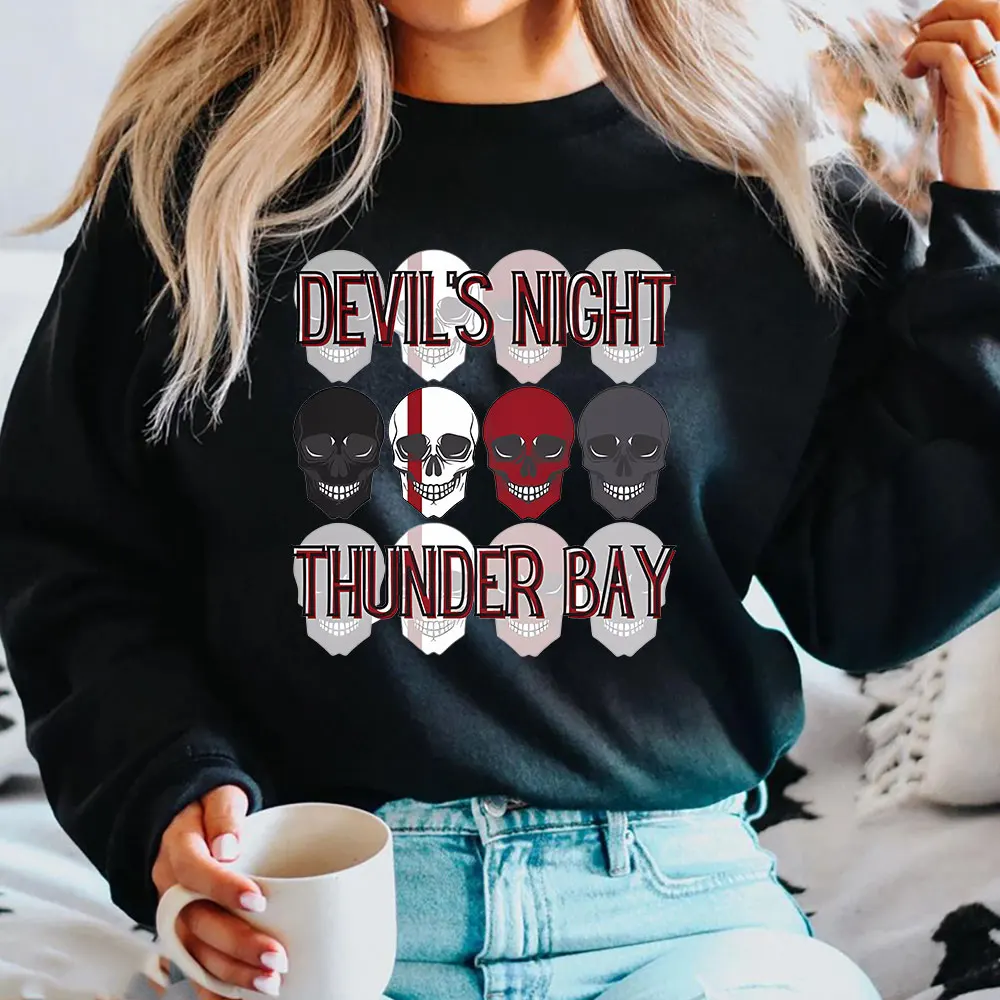 Devil's Night Thunder Bay Sweatshirt Four Horsemen Property Shirt Penelope Douglas Bookish Merch Halloween Gothic Sweatshirts