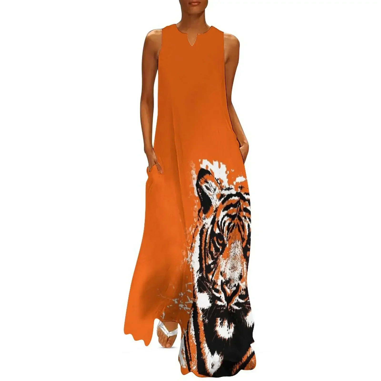 

Black and White Tiger Long Dress ladies dresses for women 2025 Aesthetic clothing dress korean style Dress