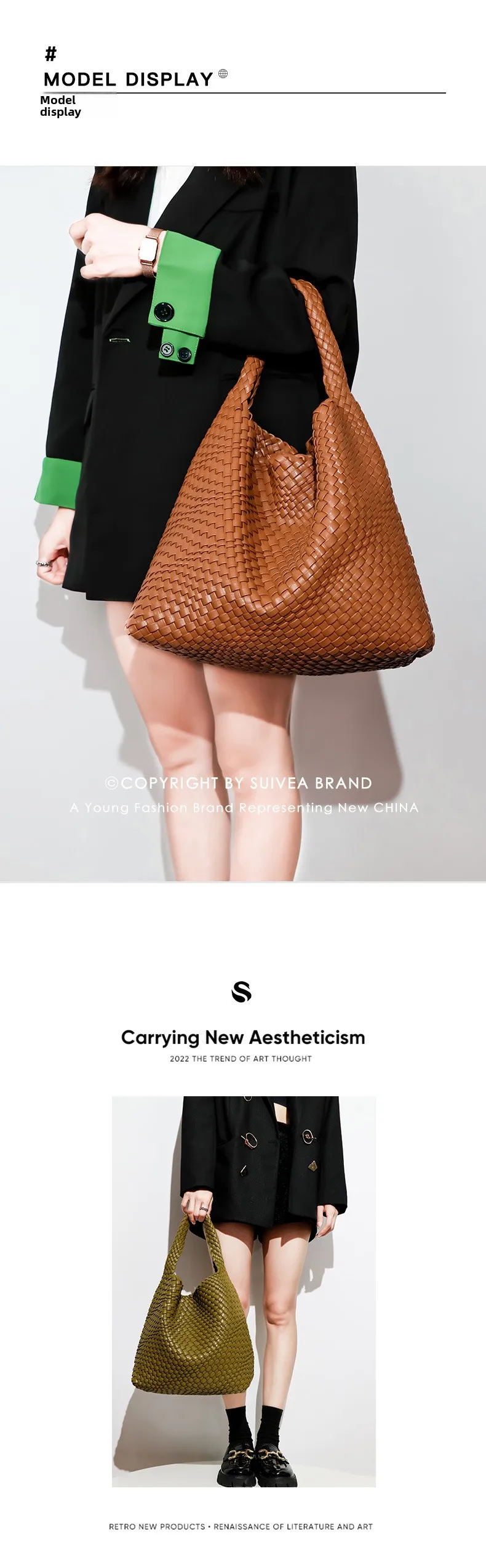 Chic Large Capacity Weave Tote Bag Soft Leather Intrecciato Handbag Shoulder Bags for Women's Fashion Work Travel Daily Outings