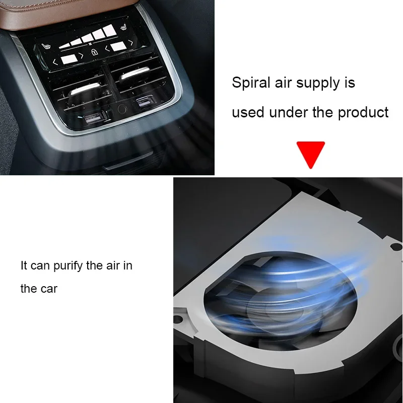 Car styling for Volvo XC60 XC90 S60 V60 s90 v90 air outlet rear armrest box decoration LED light interior Car accessories