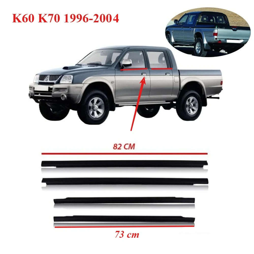 

4 Pcs MR144697 4 Door Outside Window Glass Rubber for Mitsubishi L200 Strada K60 K70 1996-2004 Weatherstrip for Glass Laminate