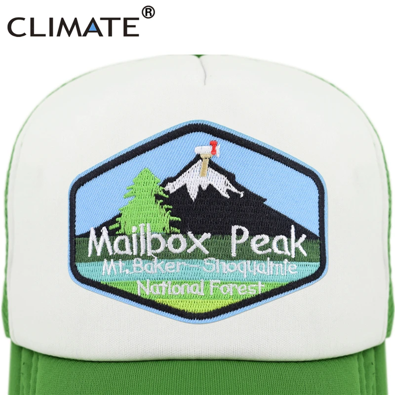 CLIMATE New Hike Green Cap Cool Mailbox Peak Trucker Cap Forest Cap Hat Peak Mountain Hiking Baseball Cap Cool Summer Mesh Cap