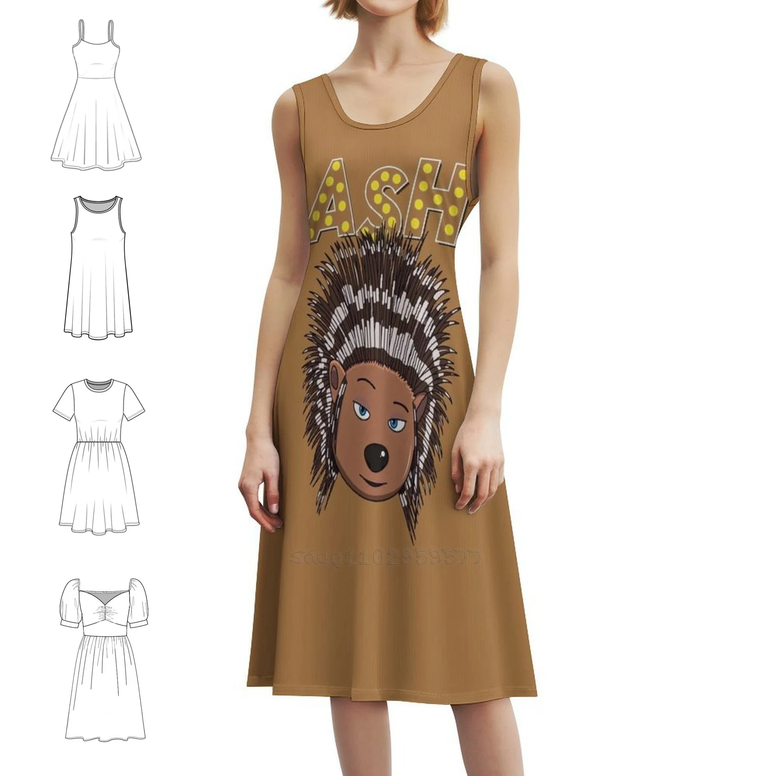 

Сексуальное платье для отпуска Ash-Sing для женщин, мини-платье для пляжной вечеринки, дня рождения, Ash Sing, Porcupine Song, женские платья из фильма Ash Sing